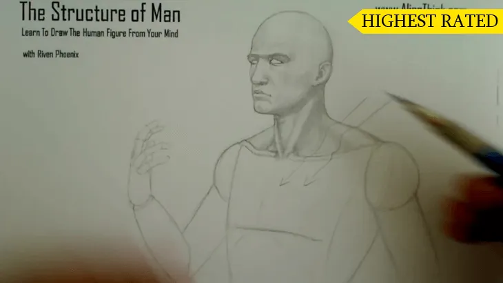 A figure drawing plate from the Riven Phoenix figure drawing course, 2 of 12