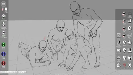 Pose Tool 3D — dynamic action pose reference for figure drawing