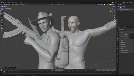Pose Tool 3D — exporting a pose as an OBJ mesh for 3D sculpting